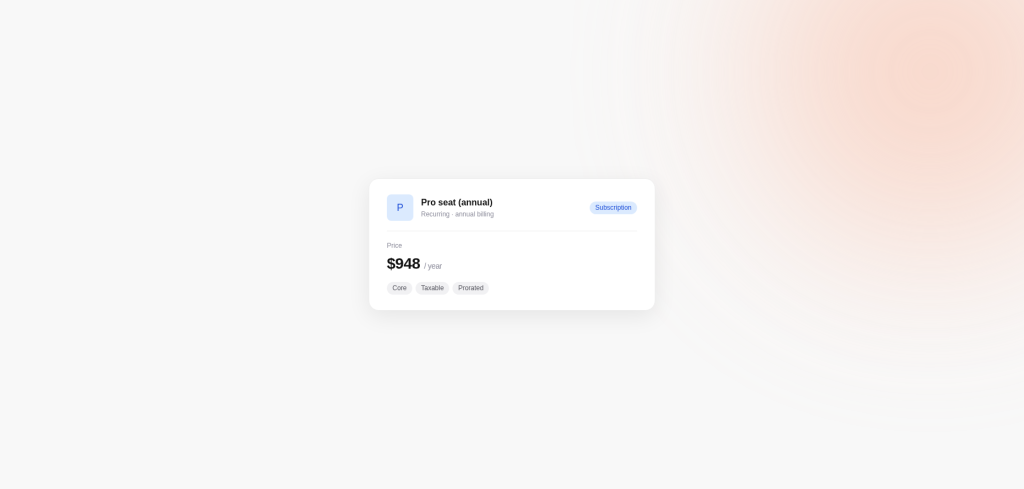 Catalogue item with default price